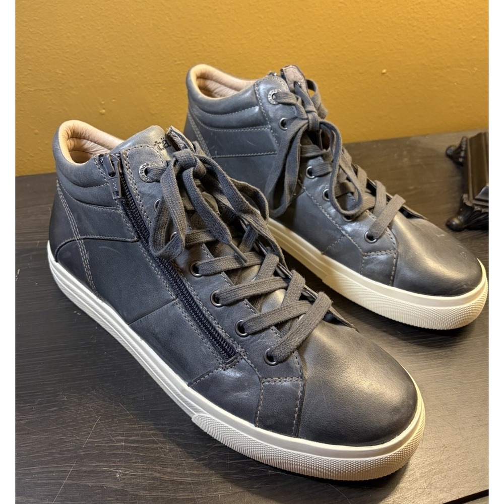 TAOS Winner High Top Sneakers Womens 11 Gray WNR-14003 Leather Lace Up Zip